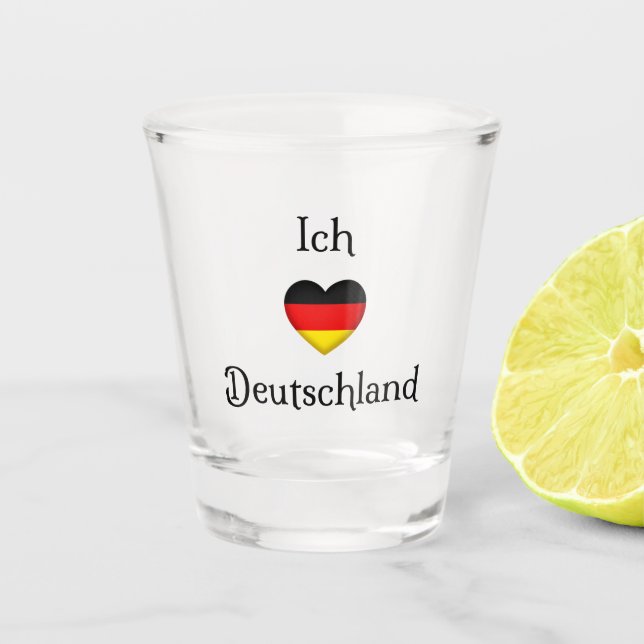 "I Heart Germany" German Pride World Traveler Shot Glass (Front)