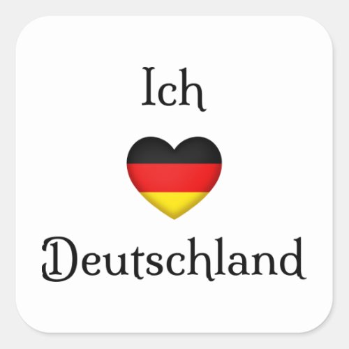 I Heart Germany German Pride World Traveler Square Sticker