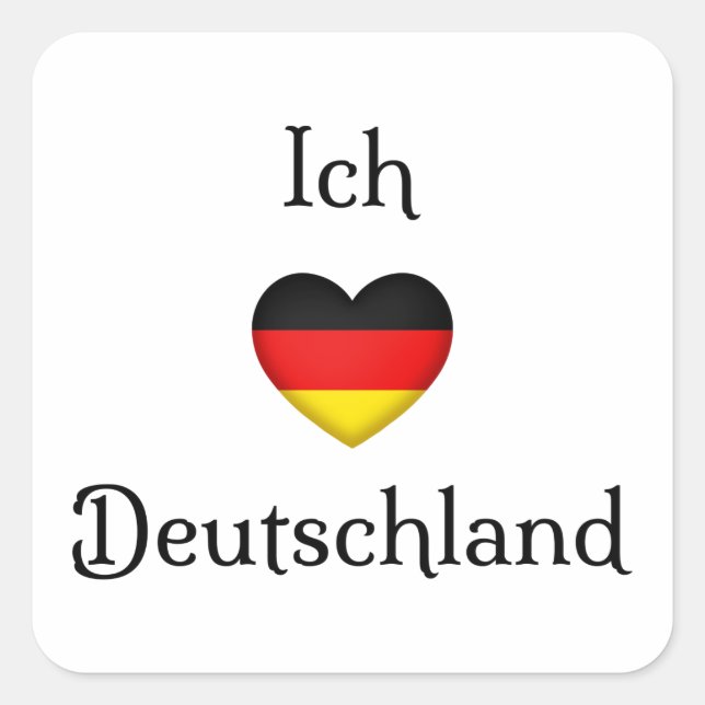 "I Heart Germany" German Pride World Traveler Square Sticker (Front)