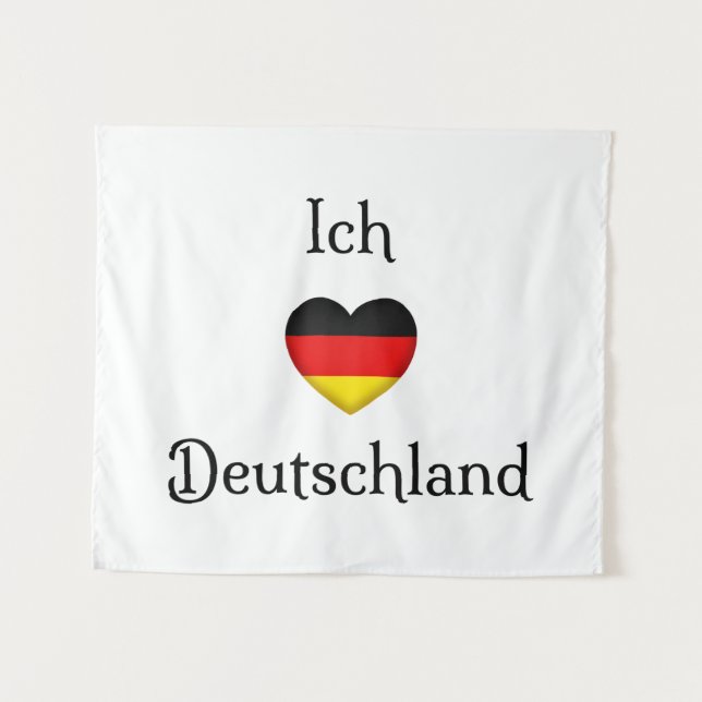 "I Heart Germany" German Pride World Traveler Tapestry (Front (Horizontal))
