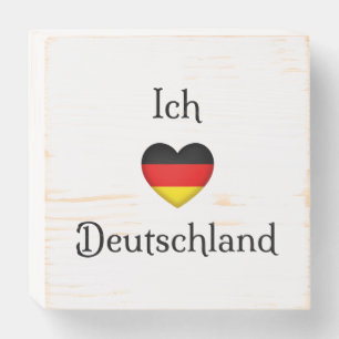 "I heart Germany" German Pride World Traveler Wooden Box Sign