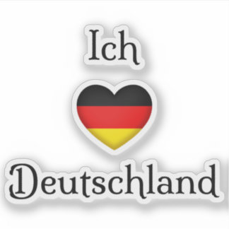 "I heart Germany" "Ich Liebe Deutschland" German S Sticker