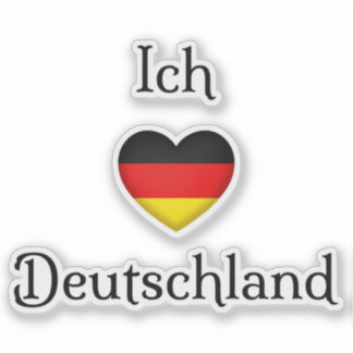 "I heart Germany" "Ich Liebe Deutschland" German Sticker