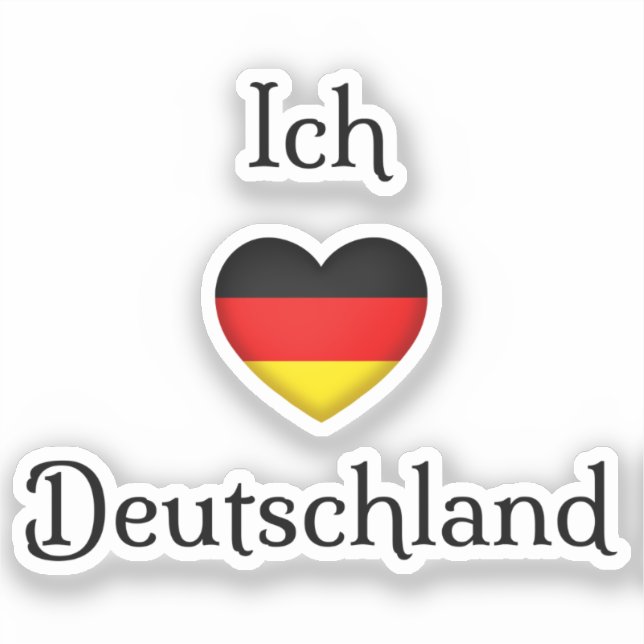 "I heart Germany" "Ich Liebe Deutschland" German Sticker (Front)