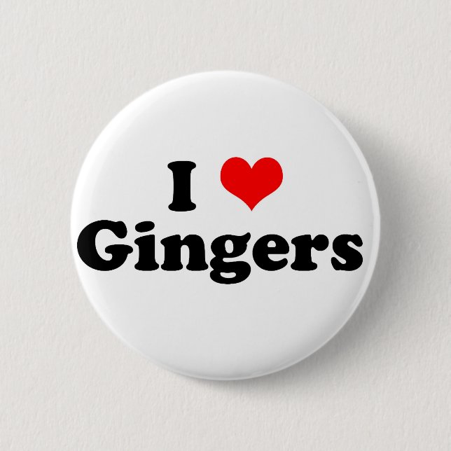 I Heart Gingers Pinback Button (Front)