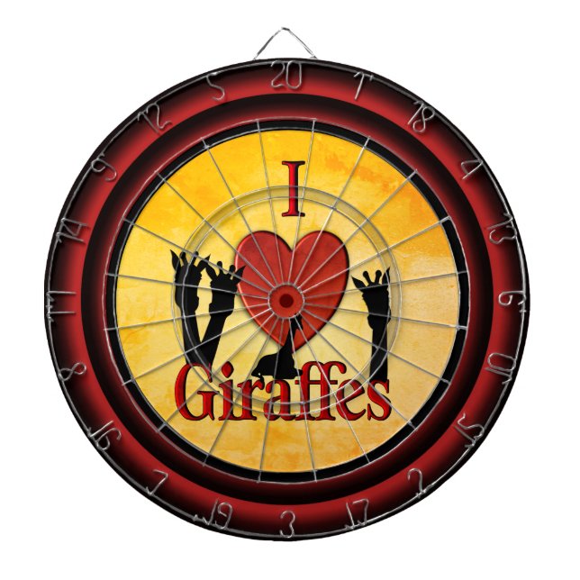 I Heart Giraffes Regulation Dart Board (Front)