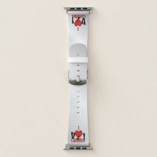 I Heart Giraffes Silver Apple Watch Band