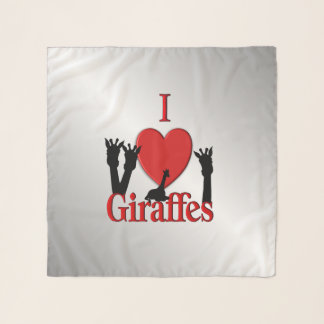 I Heart Giraffes Silver Scarf