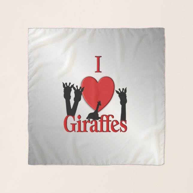 I Heart Giraffes Silver Scarf (Front)