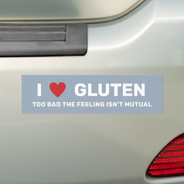 I Heart Gluten  Bumper Sticker (On Car)