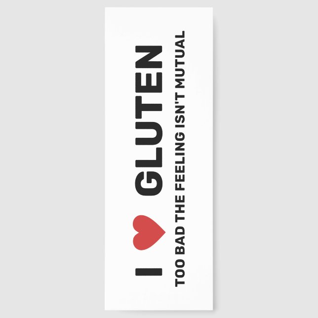 I Heart Gluten Funny Bookmark (Front)