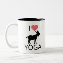 I Heart Goat Yoga Two-Tone Coffee Mug