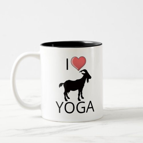 I Heart Goat Yoga Two_Tone Coffee Mug
