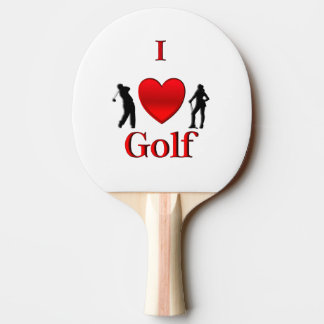 I Heart Golf Ping-Pong Paddle