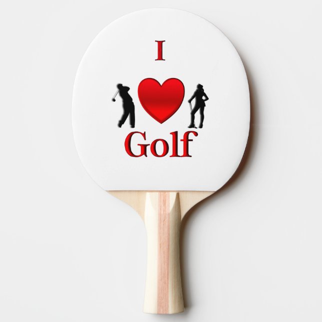 I Heart Golf Ping-Pong Paddle (Back)