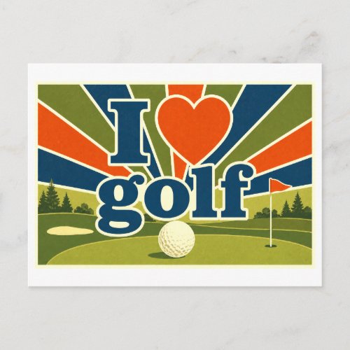 "I [Heart] Golf" Postcard