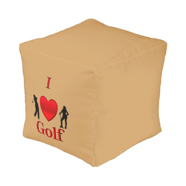 I Heart Golf Pouf (Angled Front)