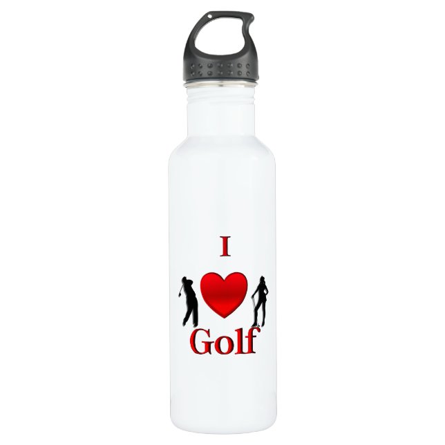 I Heart Golf Water Bottle (Front)