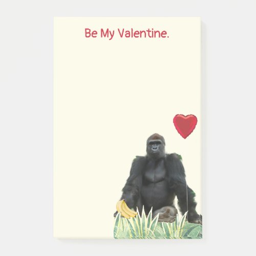 I Heart Gorillas Post It Note