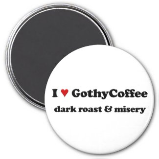 I heart goths coffee fridge magnet