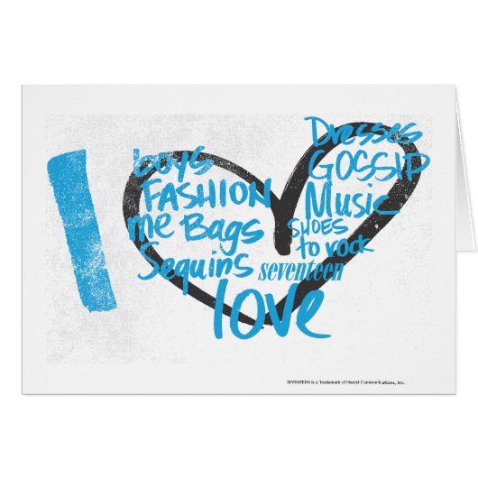 I Heart Graffiti Aqua Cards (Front Horizontal)