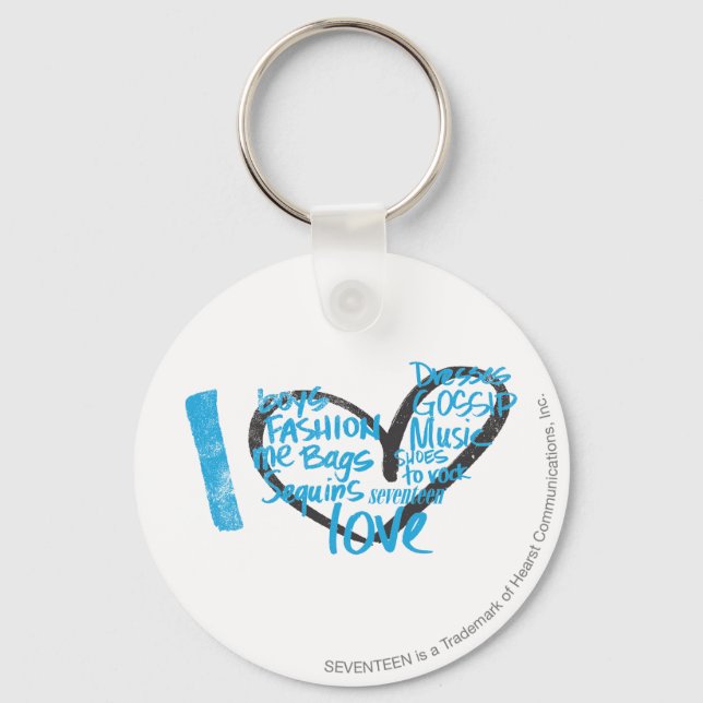 I Heart Graffiti Aqua Keychain (Front)