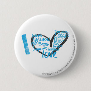 I Heart Graffiti Aqua Pinback Button