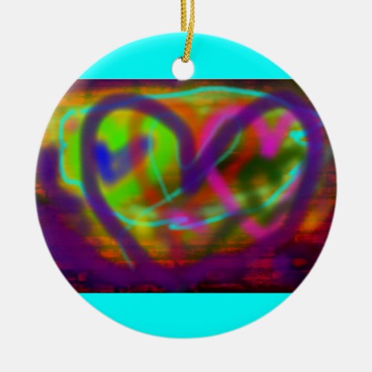 I Heart Graffiti Ceramic Ornament