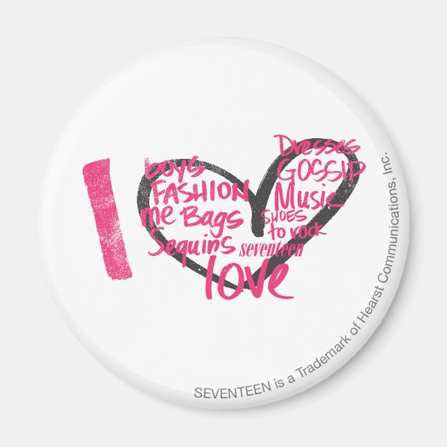 I Heart Graffiti Magenta Magnet (Front)