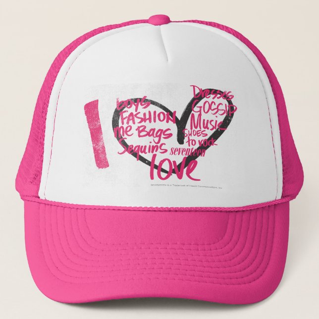 I Heart Graffiti Magenta Trucker Hat (Front)