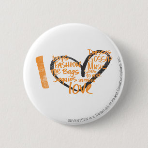 I Heart Graffiti Orange Button