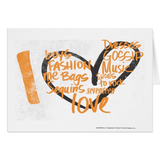 I Heart Graffiti Orange Cards (Front Horizontal)