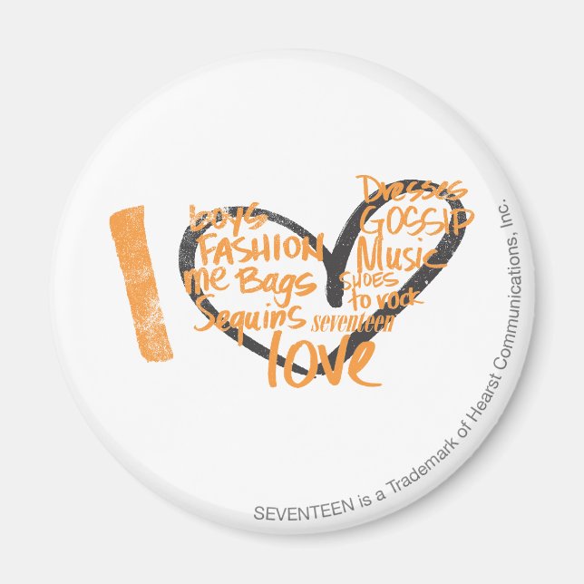 I Heart Graffiti Orange Magnet (Front)