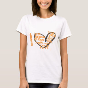I Heart Graffiti Orange T-Shirt
