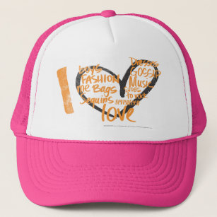 I Heart Graffiti Orange Trucker Hat