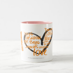 I Heart Graffiti Orange Two-Tone Coffee Mug