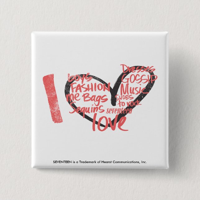 I Heart Graffiti Pink Pinback Button (Front)