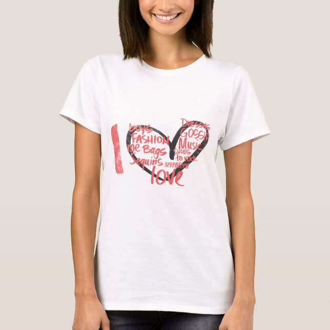 I Heart Graffiti Pink T-Shirt (Front)