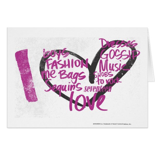 I Heart Graffiti Purple Cards (Front Horizontal)