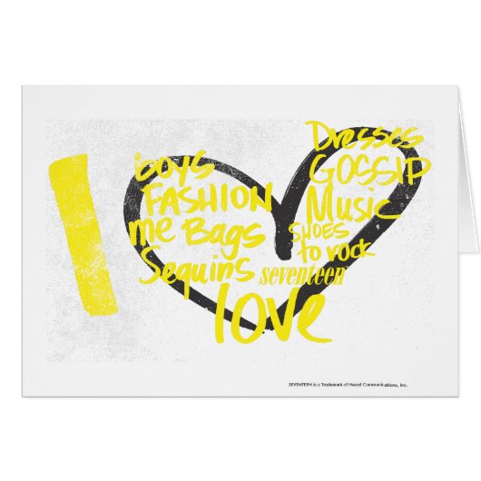 I Heart Graffiti Yellow Cards (Front Horizontal)