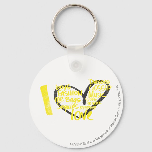 I Heart Graffiti Yellow Keychain (Front)