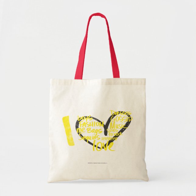 I Heart Graffiti Yellow Tote Bag (Front)