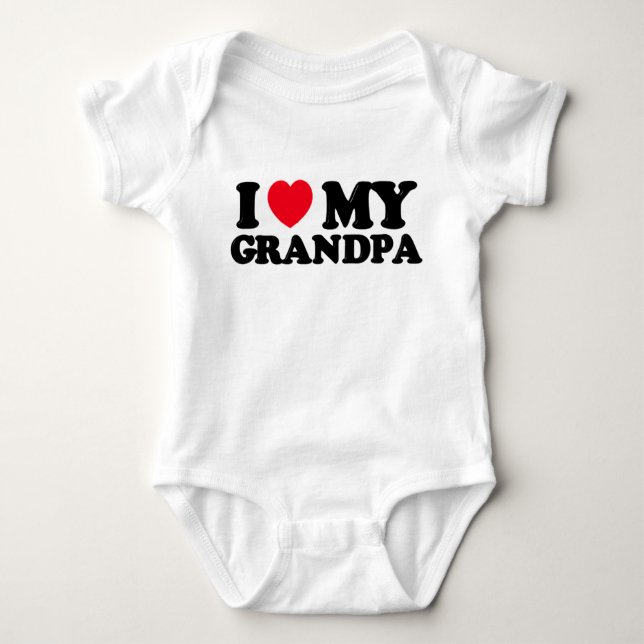 i heart grandpa baby bodysuit (Front)