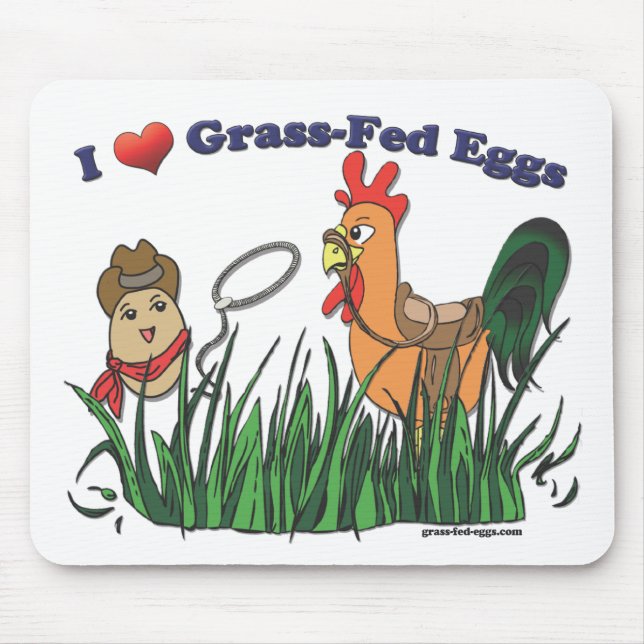 I Heart Grass-Fed Eggs Mouse Pad (Front)