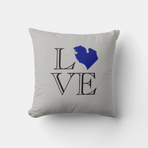 I heart Great Lakes, Michigan designs Throw Pillow