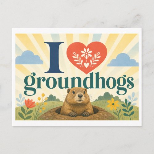 "I [Heart] Groundhogs" Postcard