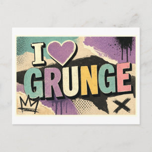 "I [Heart] Grunge" Postcard