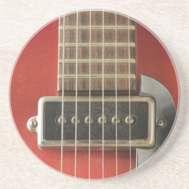 I Heart Guitars Sandstone Coaster (Front)