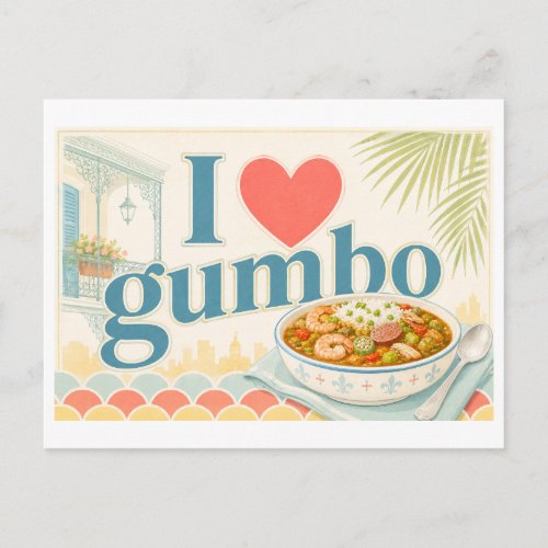 "I [Heart] Gumbo" Postcard