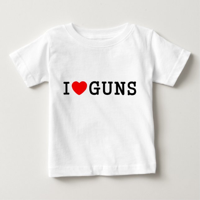 I Heart Guns Baby T-Shirt (Front)